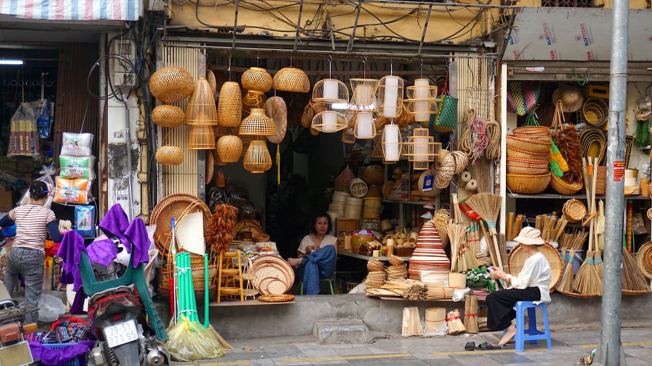 Mastering the First Impression: Your intriguing post title goes here Explore the rich culture of Hanoi with traditional bamboo and rattan crafts at a local street market.